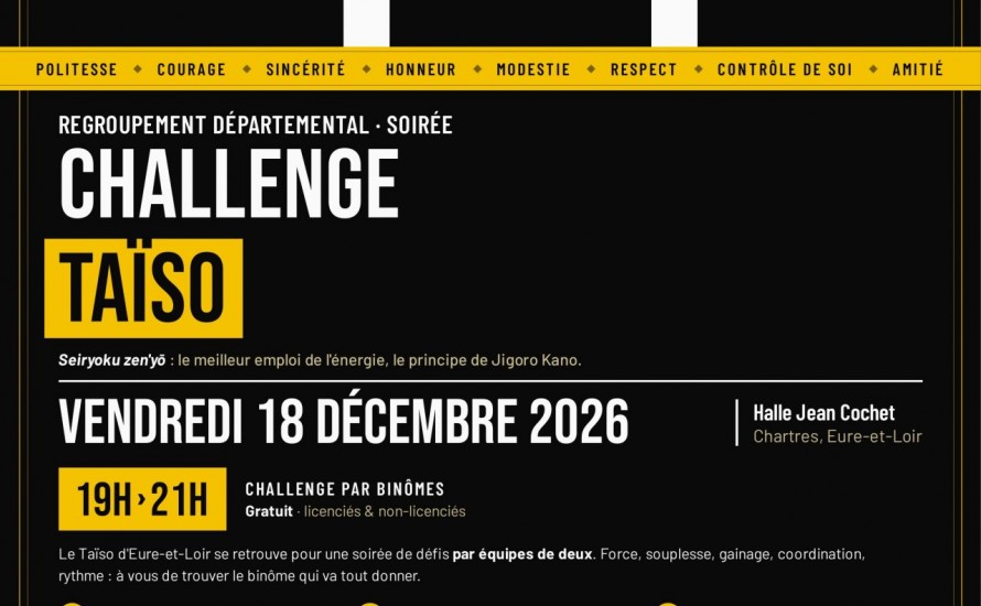 CHALLENGE TAÏSO : REGROUPEMENT DÉPARTEMENTAL, vendredi 18 Décembre 2026